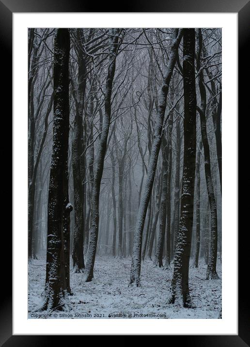 Winter woodland Framed Mounted Print by Simon Johnson