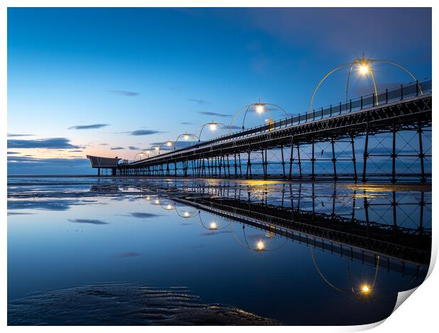 Southport Beach and Pier Print by Andrew George