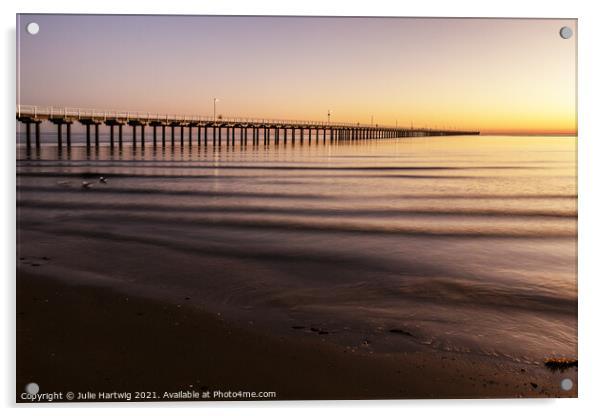 Urangan Pier Sunrise Acrylic by Julie Hartwig