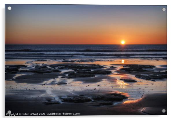 Moeraki Sunrise Acrylic by Julie Hartwig