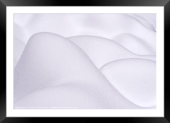 Abstract forms from snow covered rocks Framed Mounted Print by Colin Woods