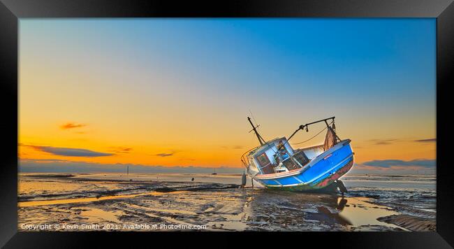 Fishing Vessel Womack, on the beach at  Meols Framed Print by Kevin Smith