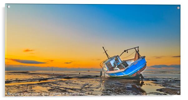 Fishing Vessel Womack, on the beach at  Meols Acrylic by Kevin Smith