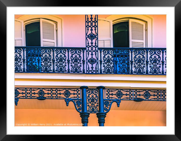 Black Iron Decorations Garden District New Orleans Louisiana Framed Mounted Print by William Perry