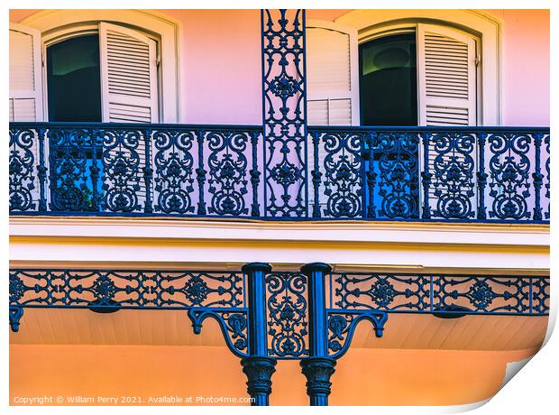 Black Iron Decorations Garden District New Orleans Louisiana Print by William Perry
