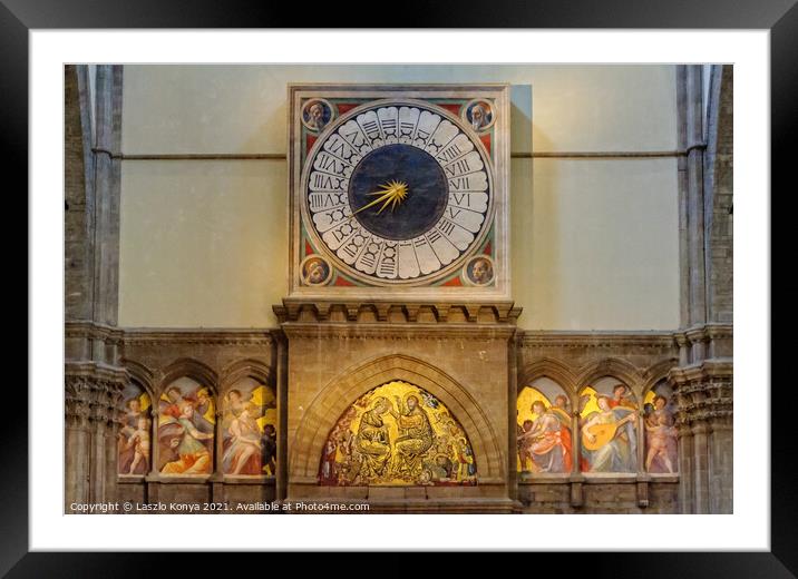 Above the Main Door of the Duomo - Florence Framed Mounted Print by Laszlo Konya