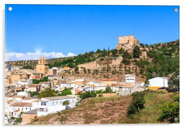 Castle, Huelma, Jaen Province, Spain Acrylic by Kevin Hellon
