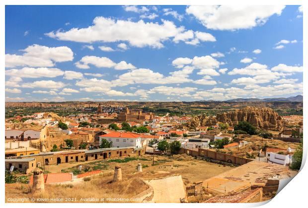 View over Guadix Print by Kevin Hellon