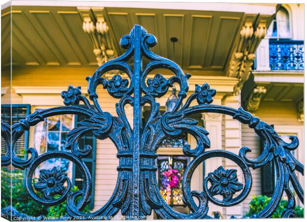 Black Iron Decorations Garden District New Orleans Louisiana Canvas Print by William Perry