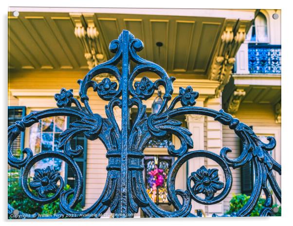 Black Iron Decorations Garden District New Orleans Louisiana Acrylic by William Perry