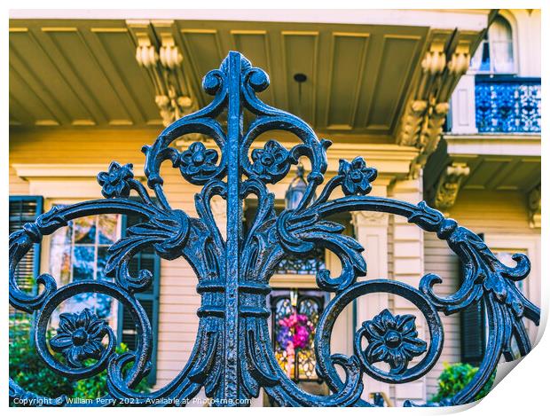 Black Iron Decorations Garden District New Orleans Louisiana Print by William Perry