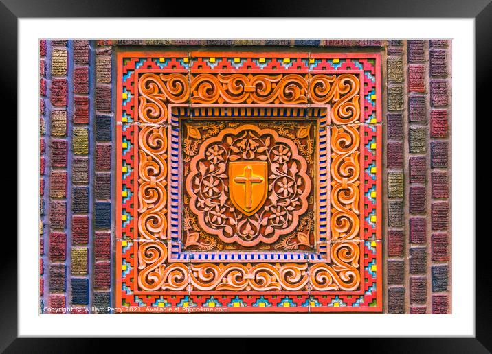 Colorful Cross Immaculate Conception Jesuit Church New Orleans L Framed Mounted Print by William Perry