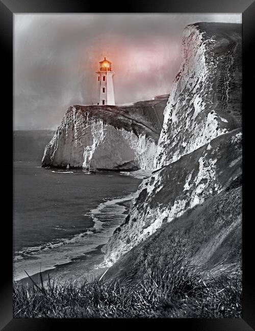 DURDLE DOOR LIGHTHOUSE!!! Framed Print by LG Wall Art