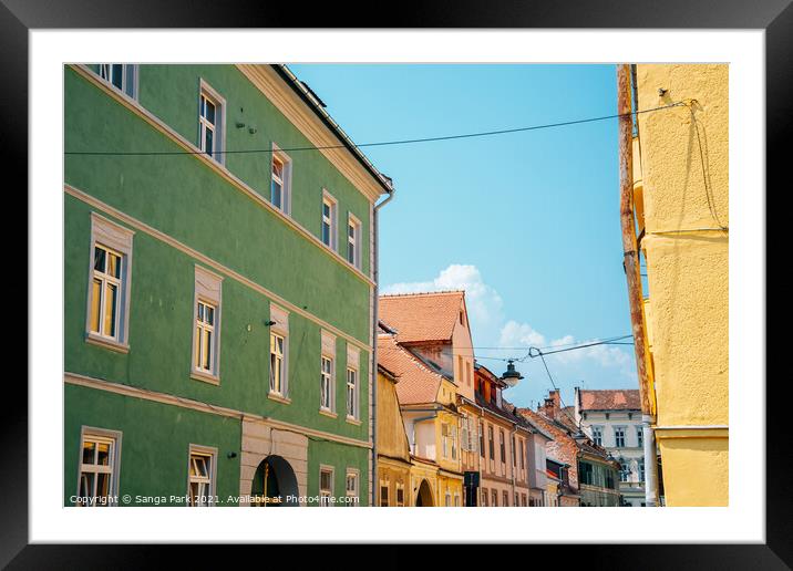 Sibiu old town Framed Mounted Print by Sanga Park