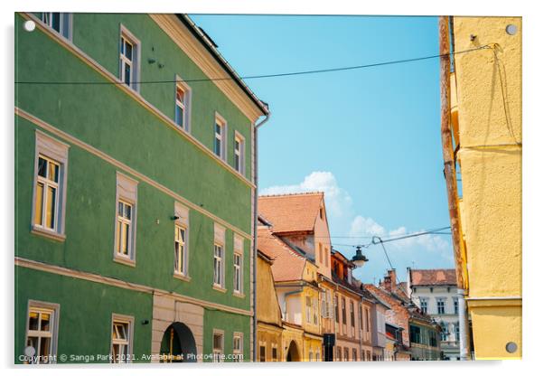 Sibiu old town Acrylic by Sanga Park