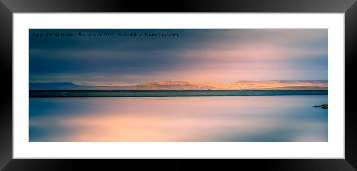 Holcombe hill across ashworth Resorvoir Framed Mounted Print by Derrick Fox Lomax