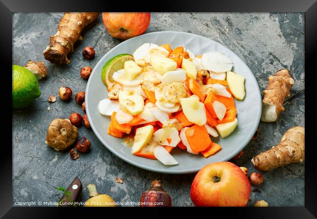 Vitamin salad with vegetables and fruits Framed Print by Mykola Lunov Mykola