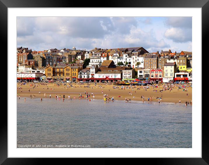 Scarborough seafront from the pier in August. Framed Mounted Print by john hill