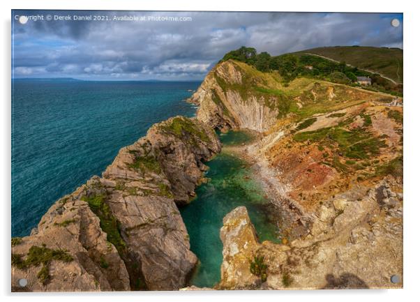 Stair Hole, Lulworth, Dorset Acrylic by Derek Daniel