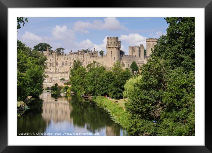 Warwick Castle River Avon Warwick Warwickshire  Framed Mounted Print by Chris Warren