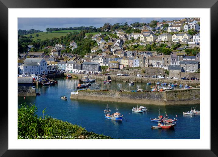 Mevagissey Harbour Mevagissey St Austell Cornwall Framed Mounted Print by Chris Warren