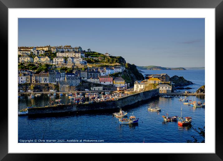 Mevagissey Harbour Mevagissey Cornwall Framed Mounted Print by Chris Warren