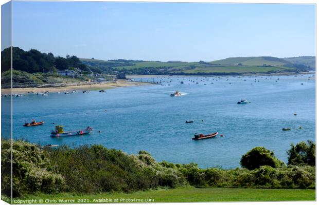 Camel Estuary Padstow to Rock Plymouth Cornwall Canvas Print by Chris Warren