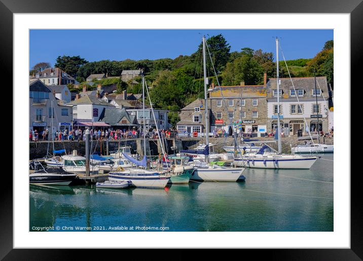 Boats in Padstow Harbour Padstow Cornwall England Framed Mounted Print by Chris Warren