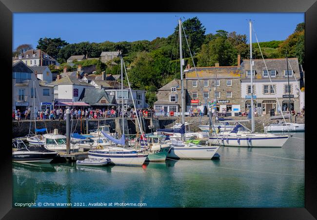 Boats in Padstow Harbour Padstow Cornwall England Framed Print by Chris Warren