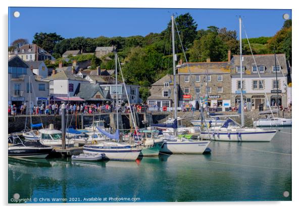 Boats in Padstow Harbour Padstow Cornwall England Acrylic by Chris Warren