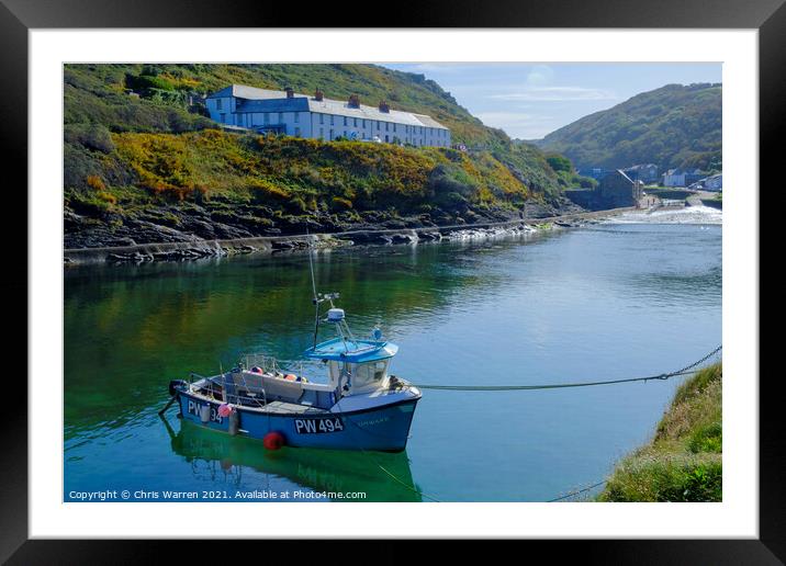 The harbour at Boscastle Cornwall England Framed Mounted Print by Chris Warren