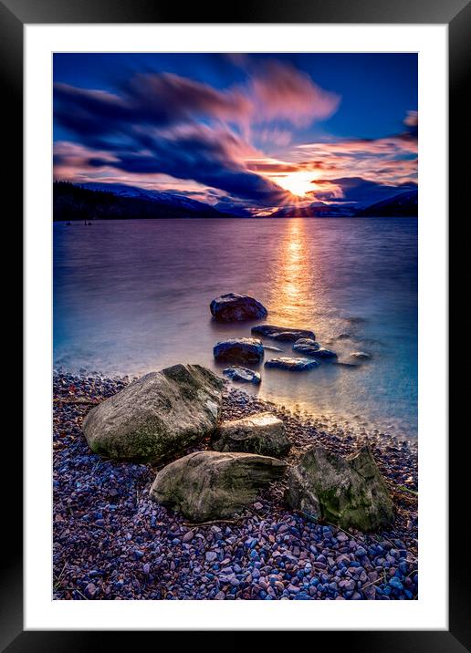 Loch Ness Sunset Framed Mounted Print by John Frid