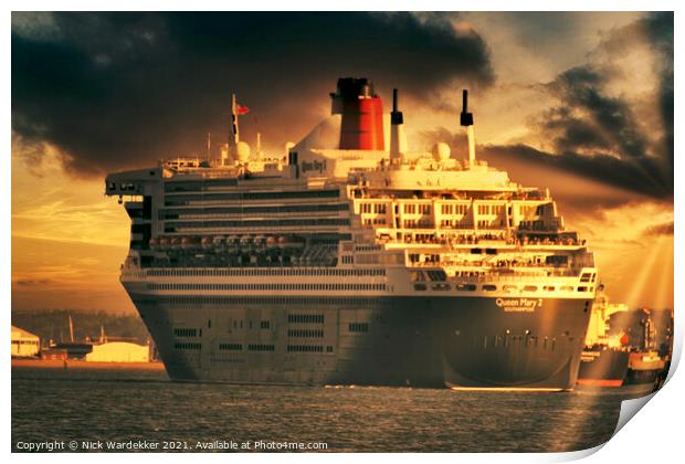 RMS Queen Mary 2 Print by Nick Wardekker