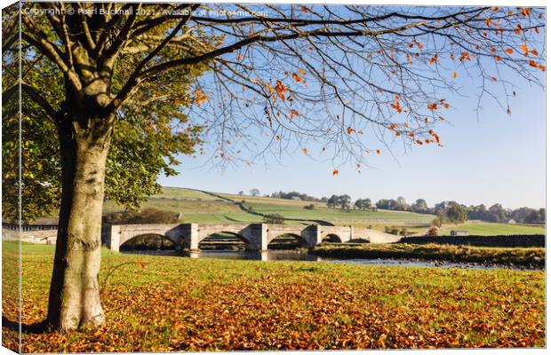 Burnsall in Autumn Yorkshire Dales Canvas Print by Pearl Bucknall