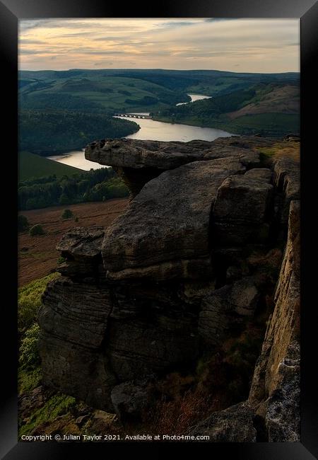 Bamford Edge & Ladybower Reservoir Framed Print by Jules Taylor