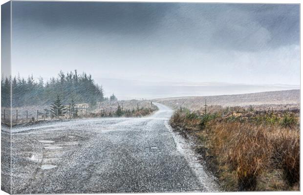 Highland Hailstorm Canvas Print by David Hare