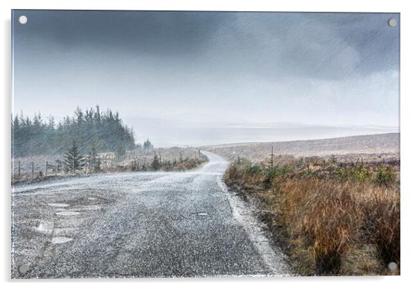 Highland Hailstorm Acrylic by David Hare