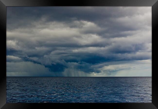 A December storm near St. Vincent, Caribbean. Framed Print by Peter Bolton