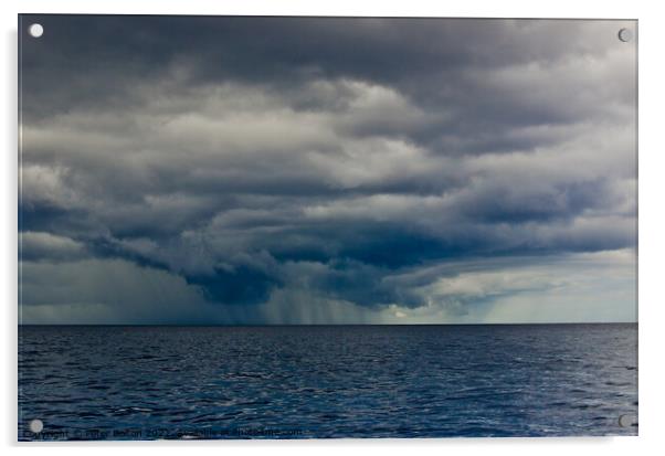 A December storm near St. Vincent, Caribbean. Acrylic by Peter Bolton