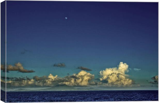'After the storm', St.Vincent on the horizon, Caribbean. Canvas Print by Peter Bolton