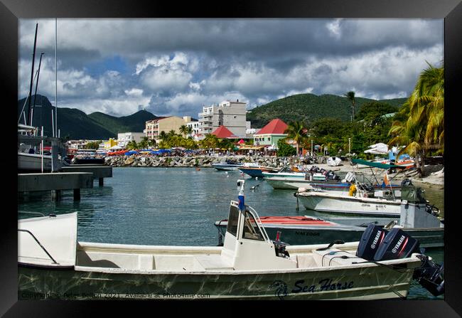 Harbour at Philipsburg, St. Maarten, Caribbean. Framed Print by Peter Bolton