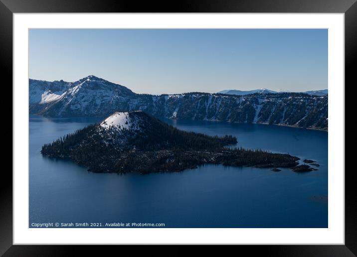 Wizard Island Crater Lake  Framed Mounted Print by Sarah Smith