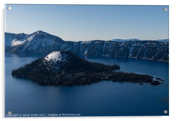 Wizard Island Crater Lake  Acrylic by Sarah Smith