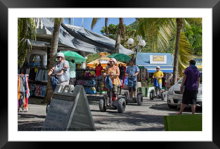 Tourist convoy on Skegway's in Philipsburg, St.Maarten, Caribbean. Framed Mounted Print by Peter Bolton