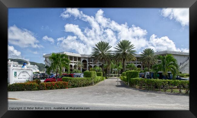 Government Offices for British Virgin Islands, Road Town, Tortola. Framed Print by Peter Bolton