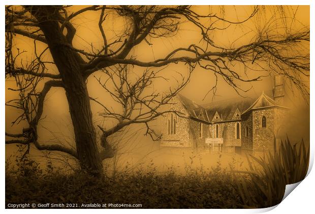 Church in the Mist Print by Geoff Smith