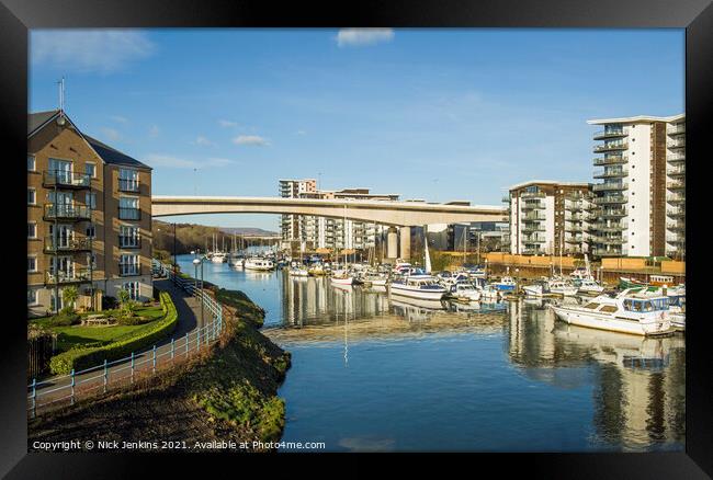 Penarth Marina New Apartments River Ely Cardiff  Framed Print by Nick Jenkins