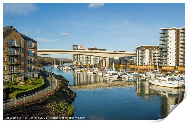Penarth Marina New Apartments River Ely Cardiff  Print by Nick Jenkins