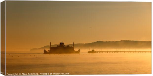 Isle of Wight Ferry in Early Morning Light Canvas Print by Allan Bell