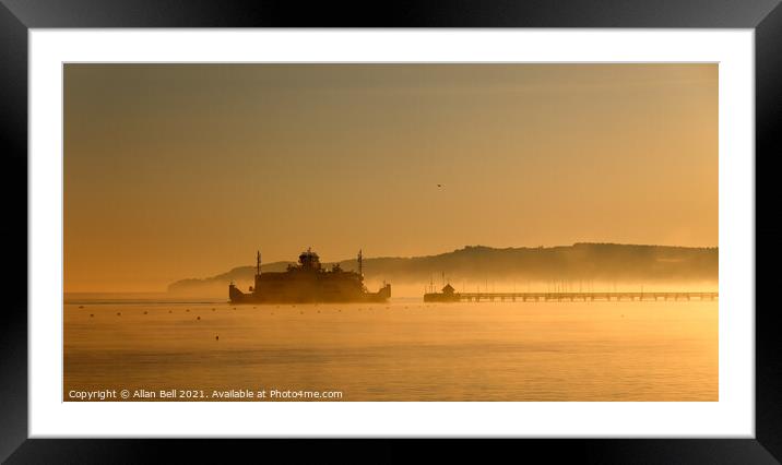 Isle of Wight Ferry in Early Morning Light Framed Mounted Print by Allan Bell
